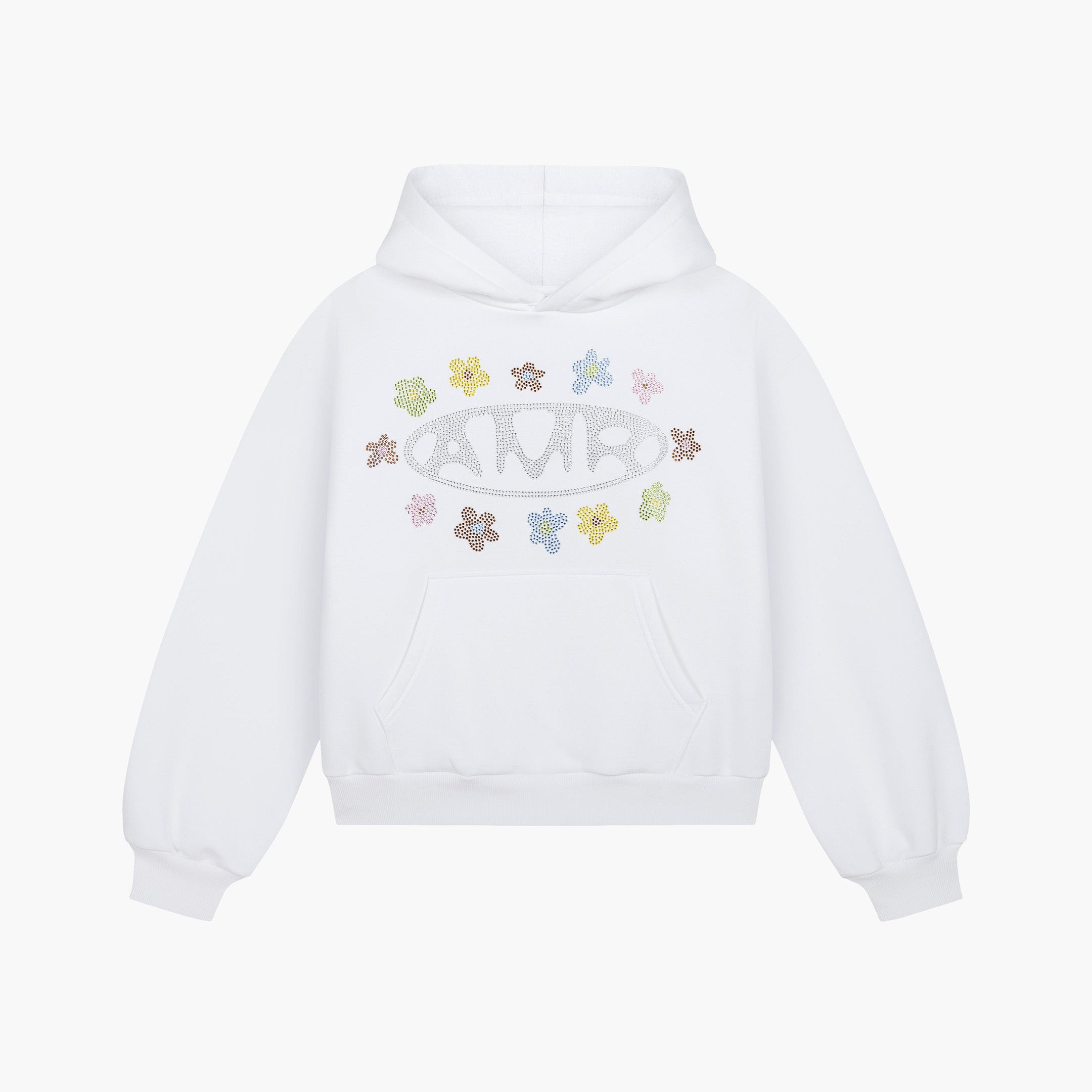 AMR FLOWERS CRYSTALS HOODIE (CREAM)