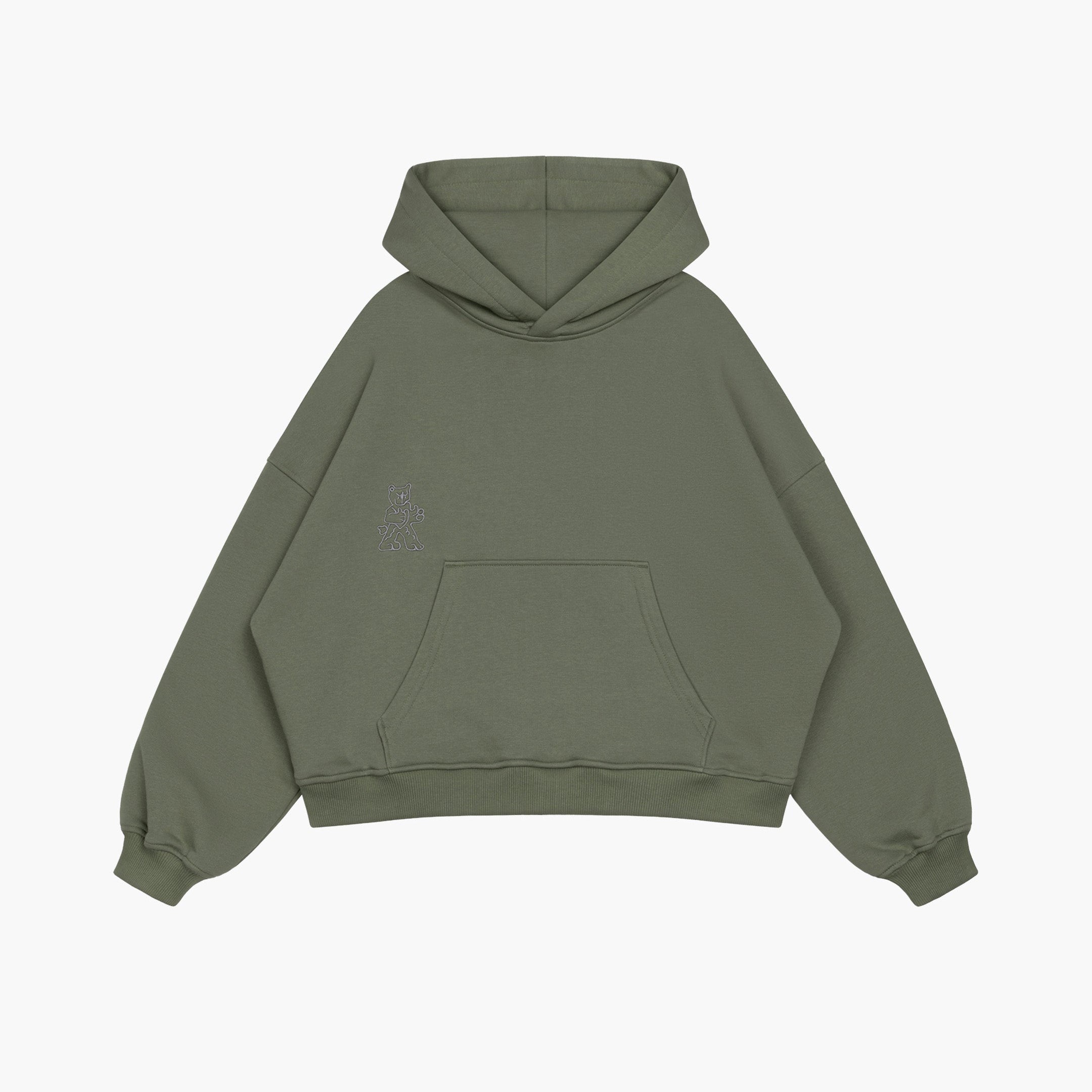 TEDDY CROPPED HOODIE (SAGE)