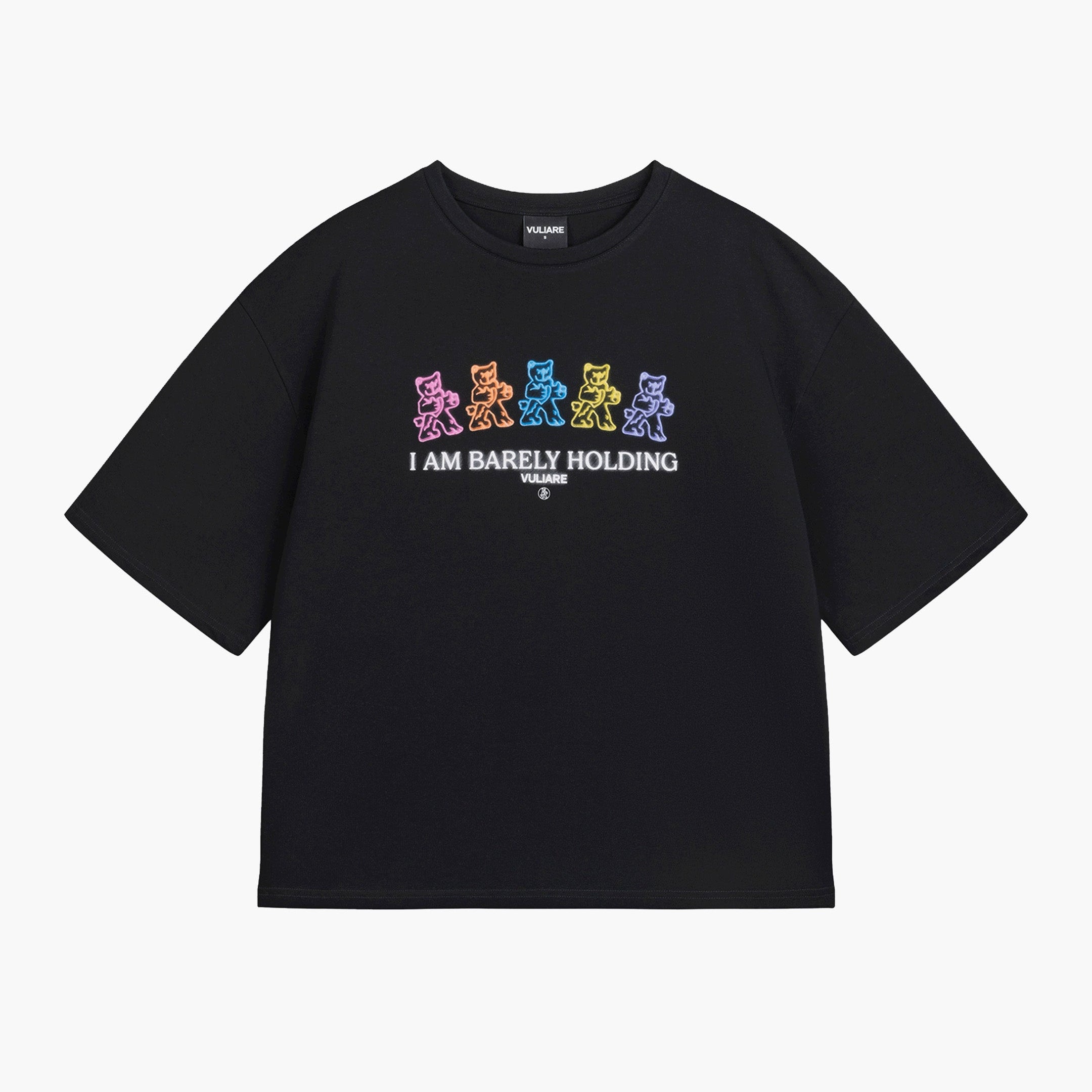 BARELY HOLDING OVERSIZE TEE (BLACK)