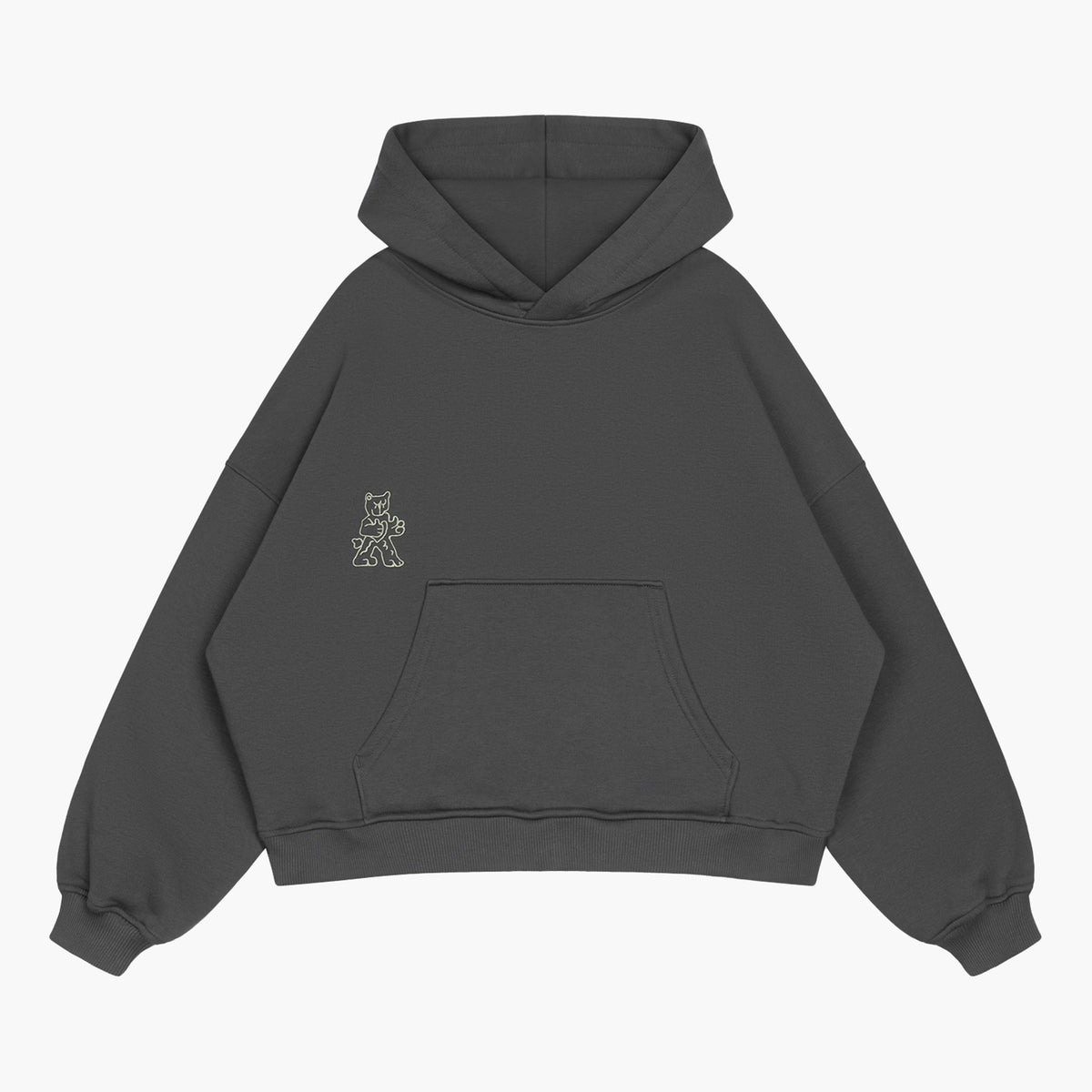 TEDDY CROPPED HOODIE (IRON)