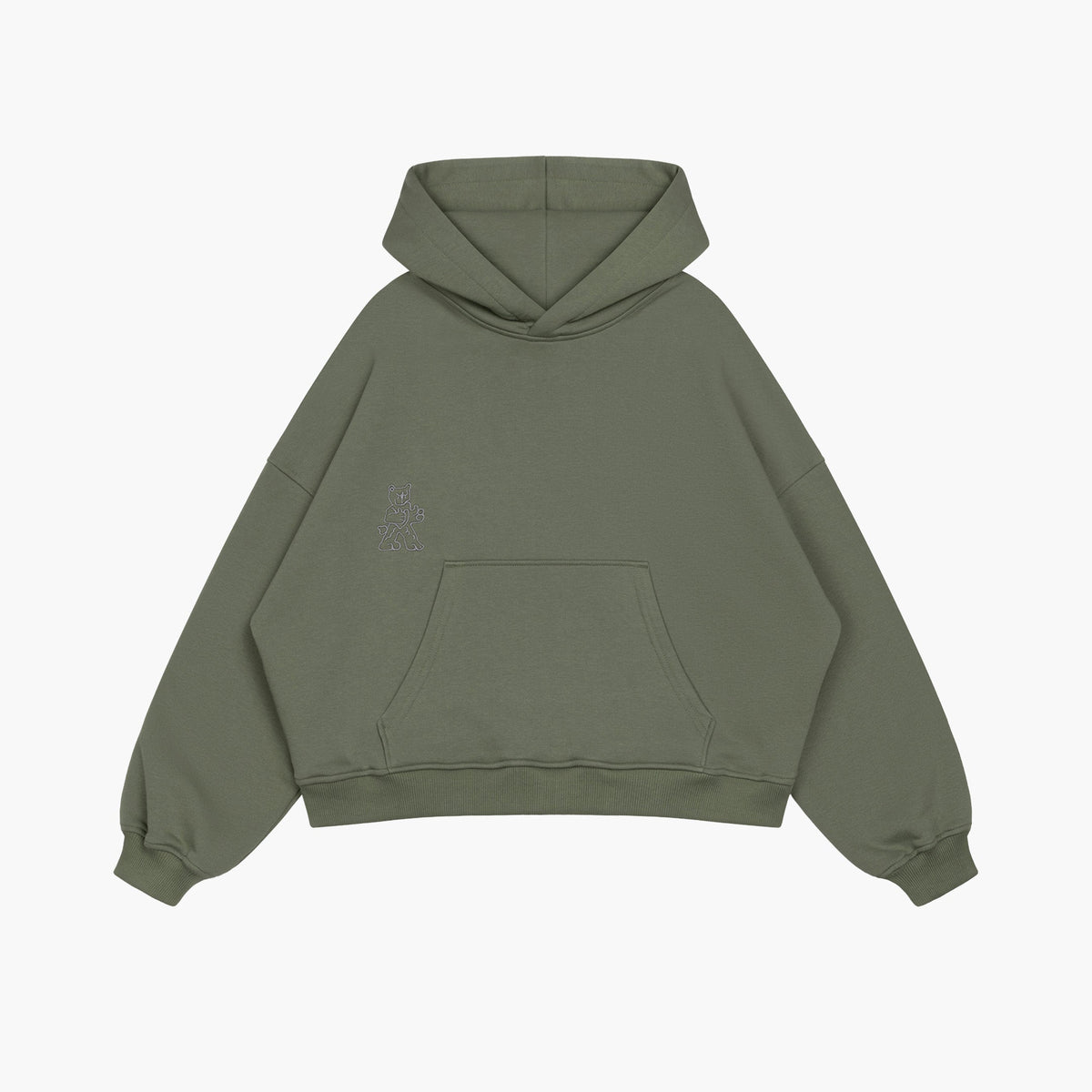 TEDDY CROPPED HOODIE (SAGE)