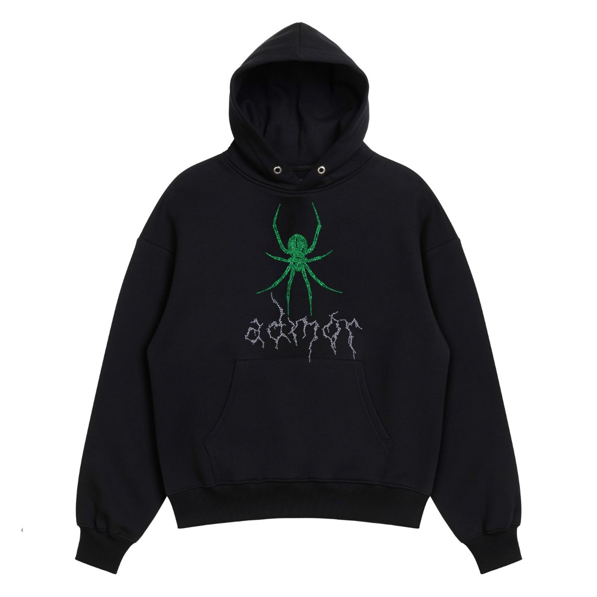 GREEN SPIDER HOODIE (BLACK)