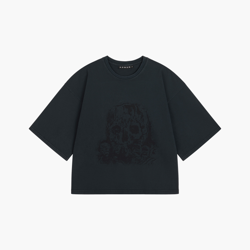 SINS BOXY TEE (WASHED BLACK)