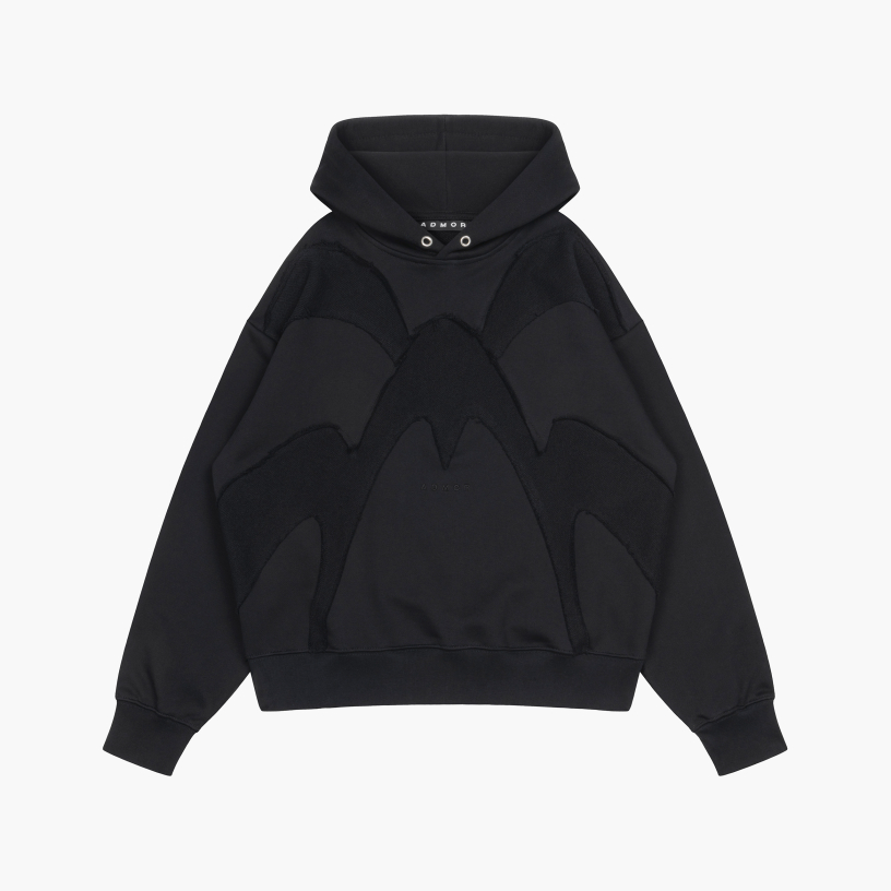 STRUCTURED ULTRA HEAVY HOODIE (BLACK)