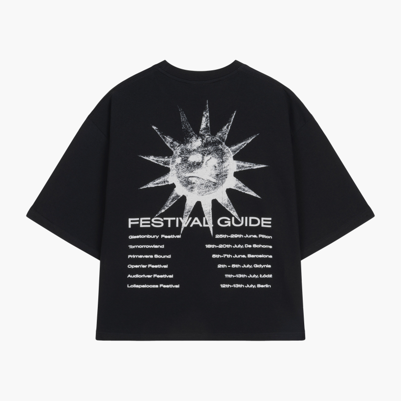 SUNSTONE FESTIVAL CROPPED BOXY TEE (BLACK)