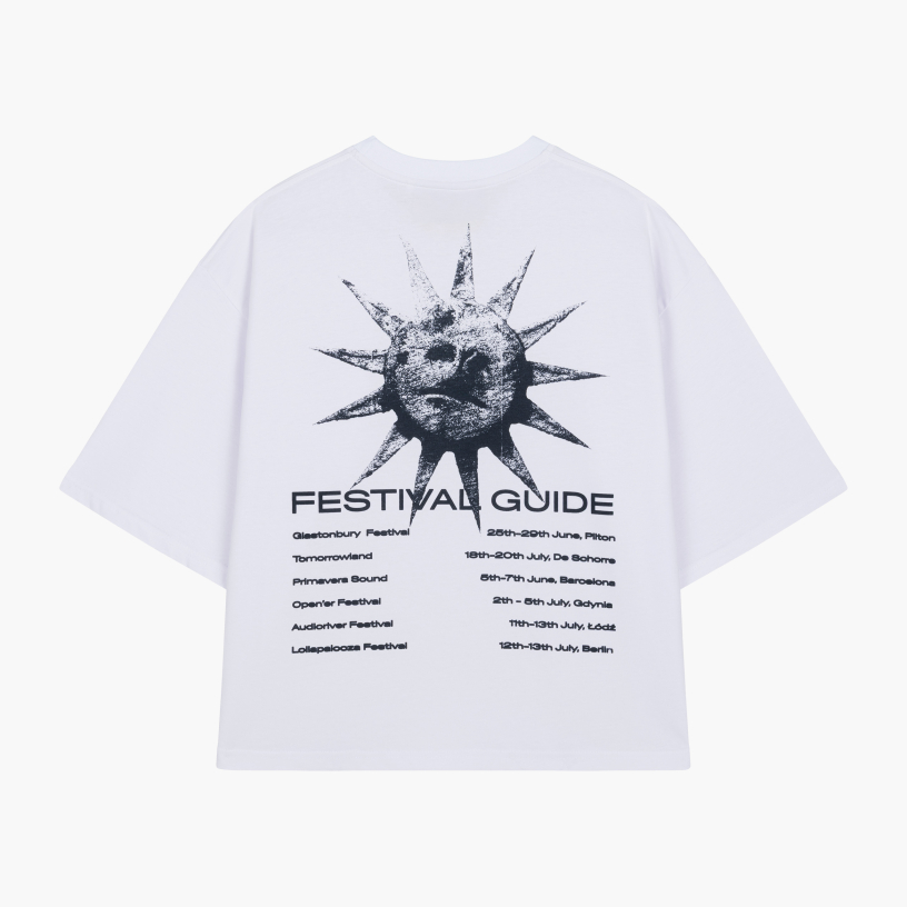SUNSTONE FESTIVAL CROPPED BOXY TEE (WHITE)