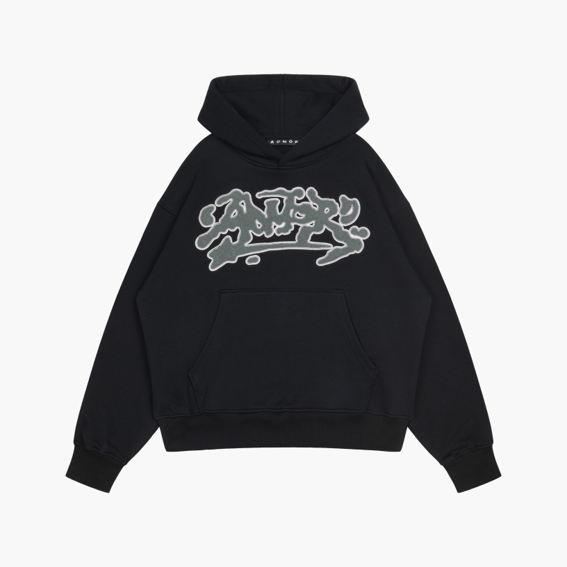 INK FROTTE HOODIE (BLACK)