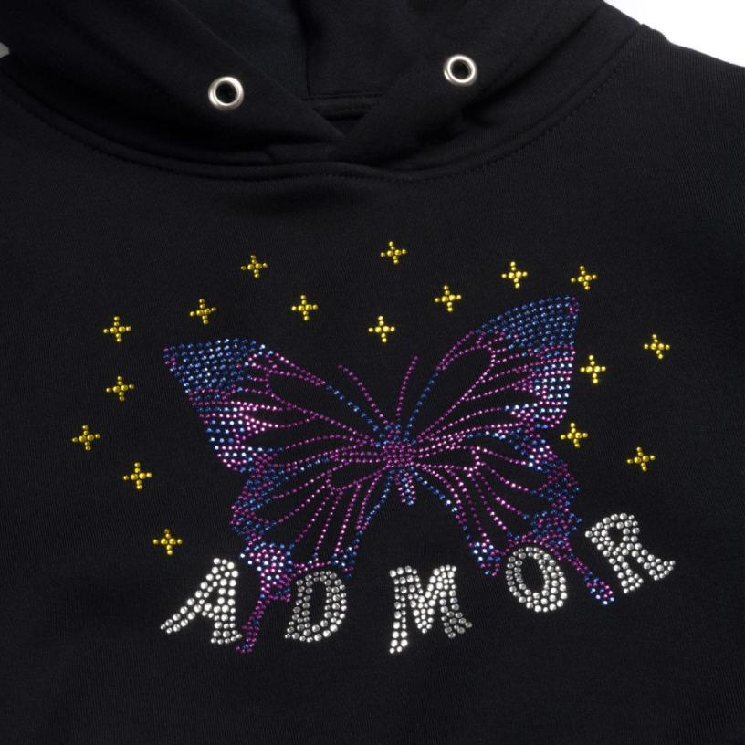 BUTTERFLY CRYSTALS HOODIE (BLACK)