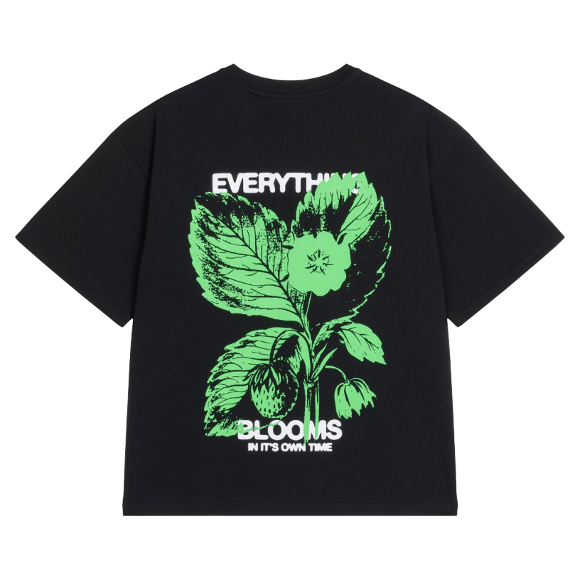 BLOOM BOXY TEE (BLACK)