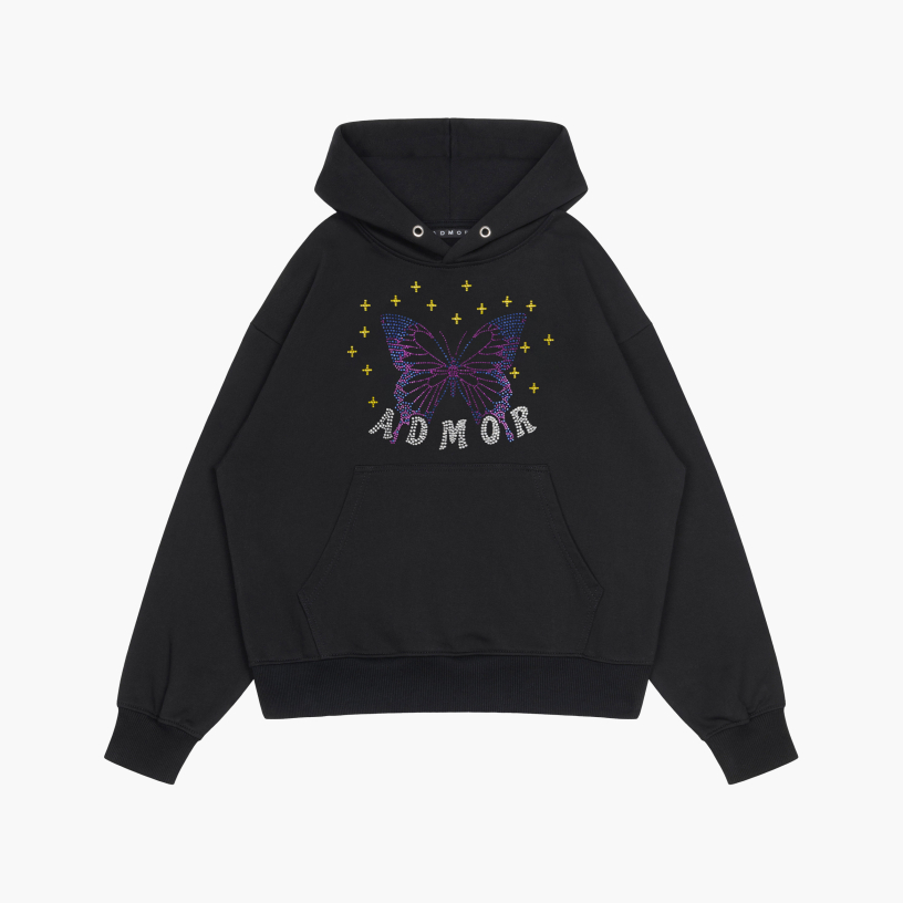 BUTTERFLY CRYSTALS HOODIE (BLACK)