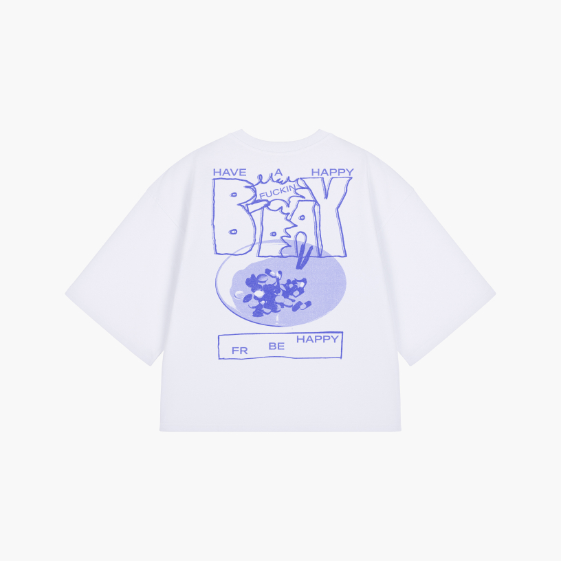 FR BE HAPPY BOXY TEE (WHITE) 