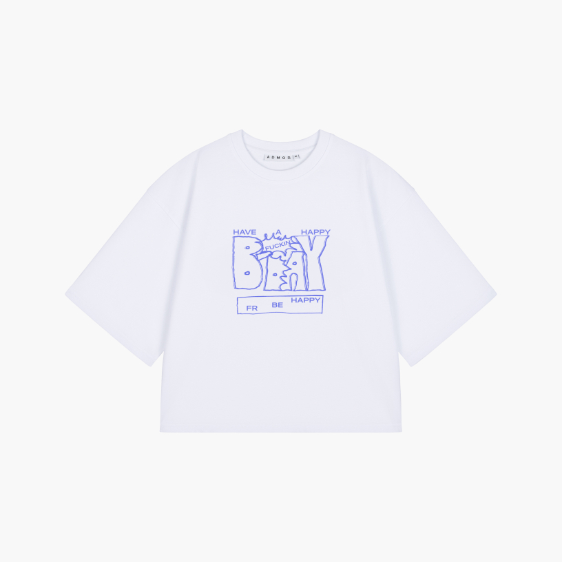 FR BE HAPPY BOXY TEE (WHITE) 