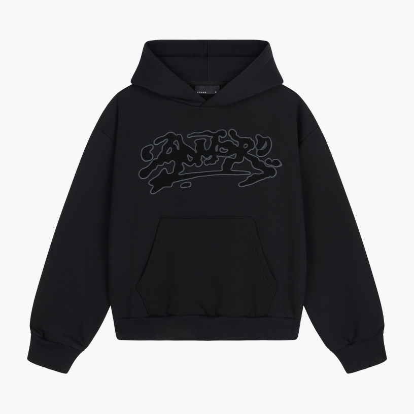 INK FROTTE HOODIE (BLACK)
