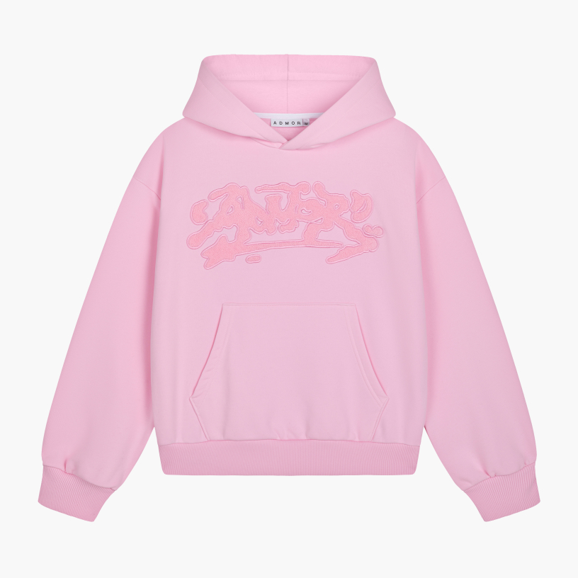 INK FROTTE HOODIE (BABY PINK)