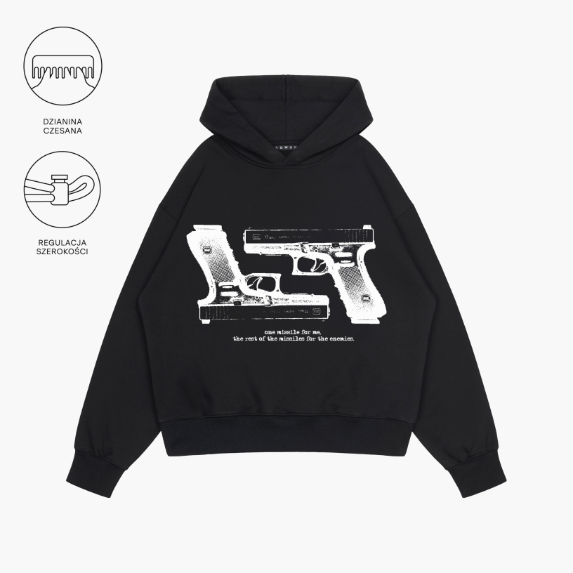 GUNS BOXY HOODIE (BLACK)