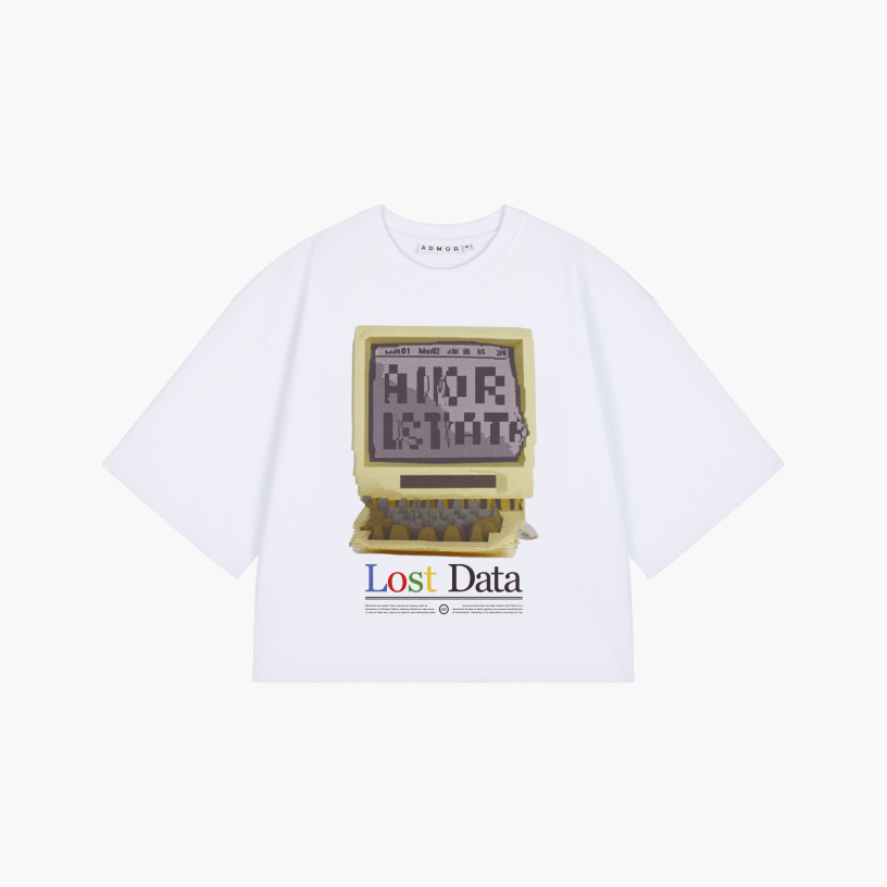 LOST DATA BOXY TEE (WHITE)