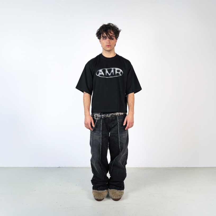 METAL CROPPED BOXY TEE (BLACK)