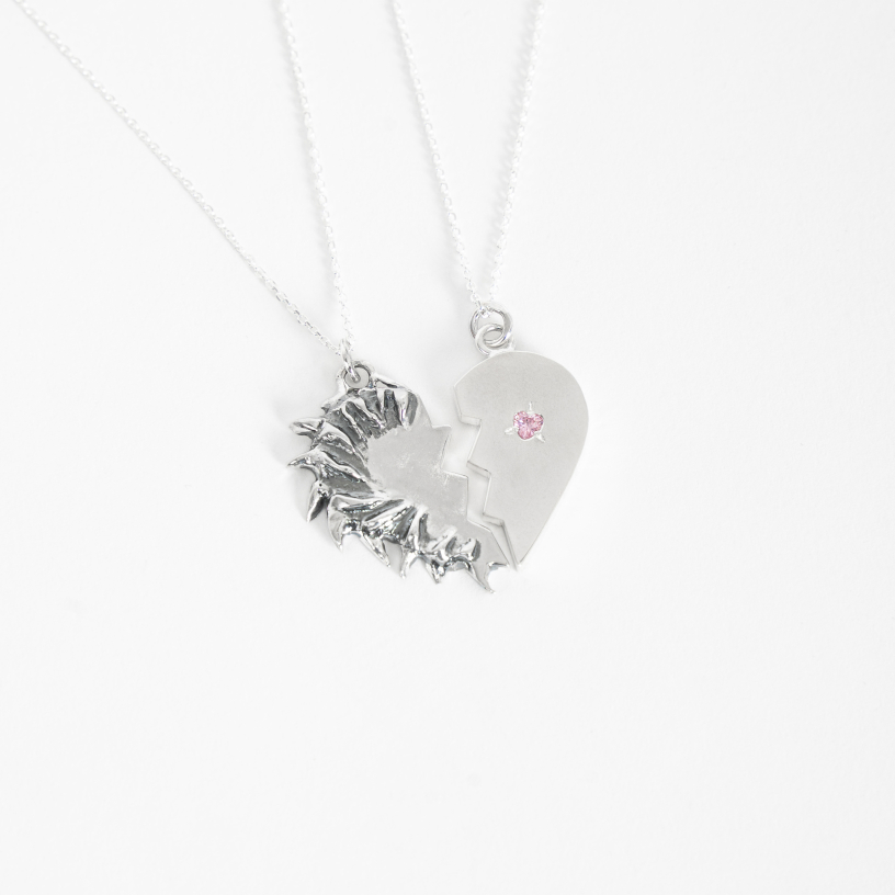 MERGED HEART NECKLACES (SILVER)