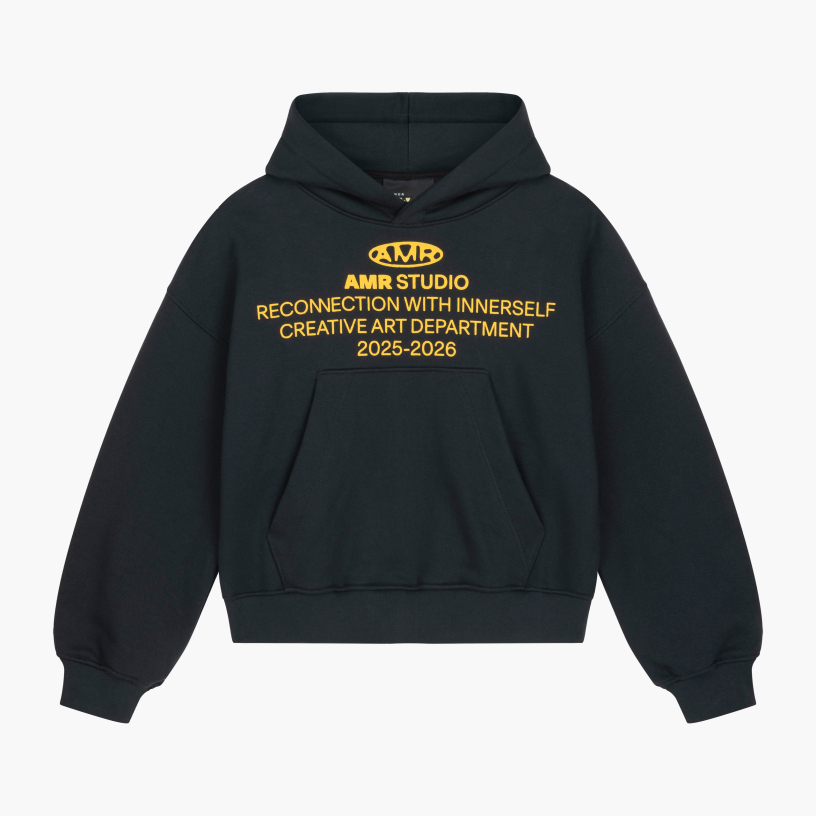 STUDIO CROPPED BOXY HOODIE (ANTHRACITE)