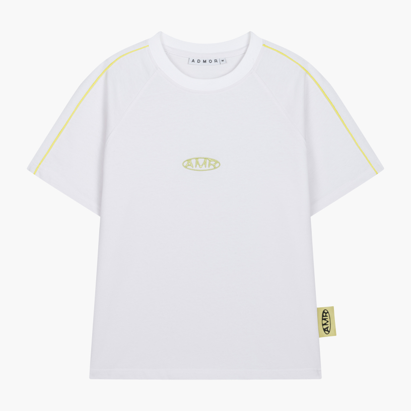 AMR PIPPED RAGLAN TEE (WHITE)