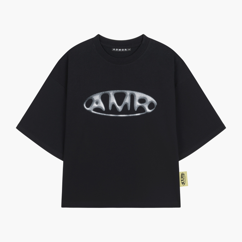 METAL CROPPED BOXY TEE (BLACK)