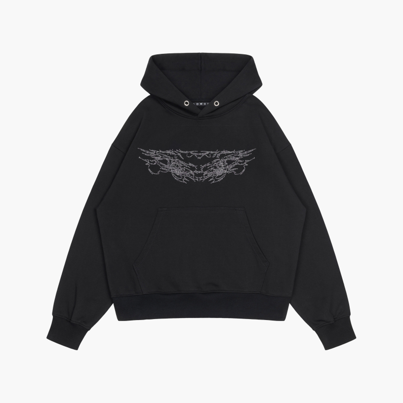 TRIBAL CRYSTALS HOODIE (BLACK)