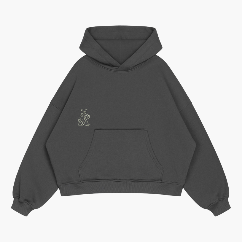 TEDDY CROPPED HOODIE (IRON)