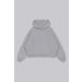 TEDDY CROPPED HOODIE (GREY)