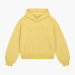 PATCH CROPPED BOXY HOODIE (WASHED YELLOW)