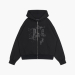 CRASH TEXT ZIP HOODIE (BLACK)