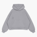 TEDDY CROPPED HOODIE (GREY)